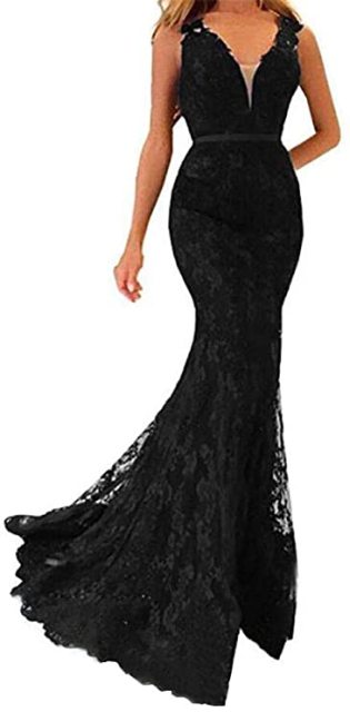 LAYOUT NICEB Charming Illusion Mermaid Evening Dresses Lace Formal Prom Party Dresses for Women Plus Size Gowns robes de soirée