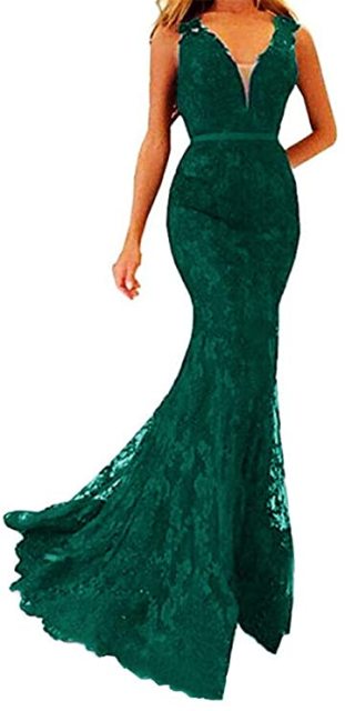 LAYOUT NICEB Charming Illusion Mermaid Evening Dresses Lace Formal Prom Party Dresses for Women Plus Size Gowns robes de soirée