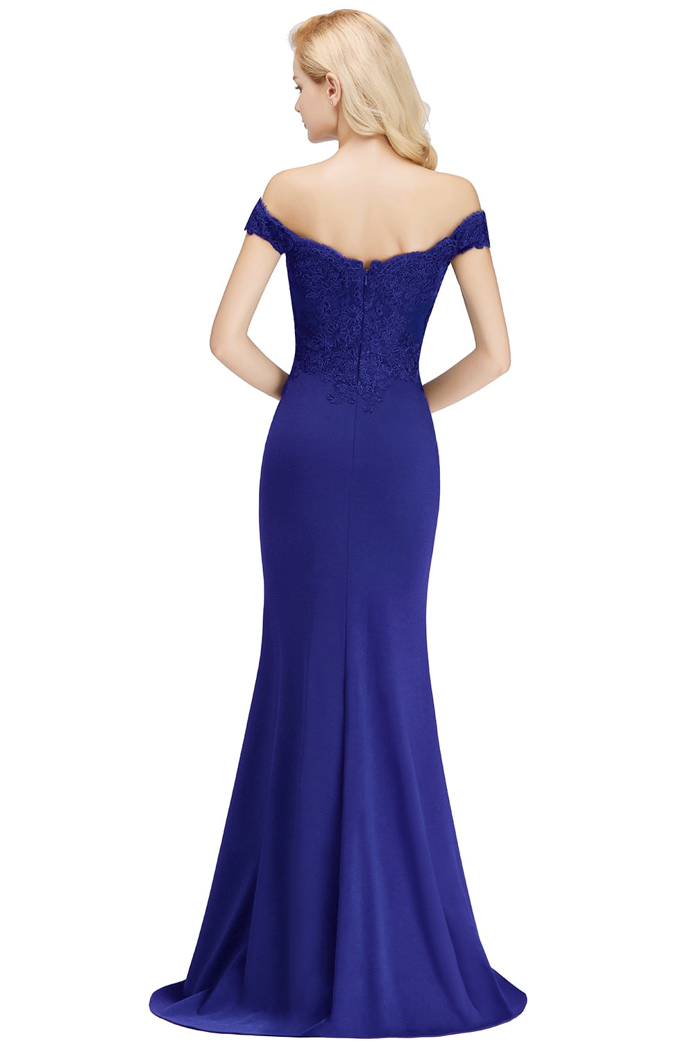 SALE Elegant Mermaid Evening Dresses Long Gold Lace Applique Off The Shoulder Robes de soirée de mariage Pink Formal Party Gown