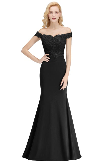 SALE Elegant Mermaid Evening Dresses Long Gold Lace Applique Off The Shoulder Robes de soirée de mariage Pink Formal Party Gown